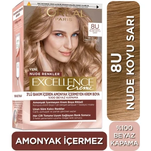 L'Oréal Paris L’oréal Paris Excellence Creme Nude Renkler Saç Boyası – 8u Nude Koyu Sarı