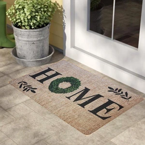 Giz Home Peppina Yaprak Home Desenli Kapı Önü Paspası - 40x60 cm