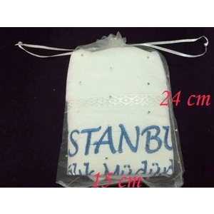 50 Adet Tül Kese 15X24CM Organze Kese 30X50 Havlu Için (Havlu Dahil Değildir)
