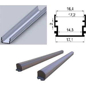 Dora Led  Alüminyum Boş Kasa LED Profil Yerli Kasa - LED Bar Kasa- Şeffaf Cam 100CM