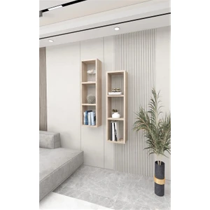 Dekormer Design Kitaplık Ikili Çapraz Duvar Rafı Takım
