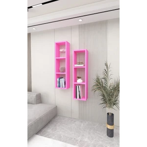 Dekormer Design Kitaplık Ikili Çapraz Duvar Rafı Takım