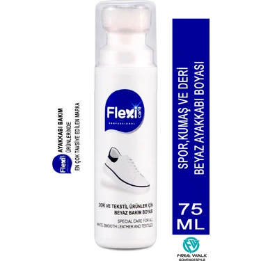Flexi Care Güçlendirilmiş Seri Spor Beyaz Deri Ve Kumaş Ayakkabı Boyası 75 Ml 1