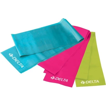 Delta 3 'lü Pilates Bandı Plates Egzersiz Direnç Lastiği Seti (Uç Kısmı