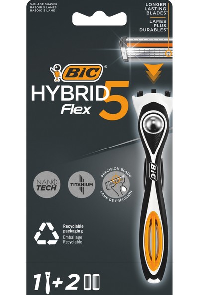 Bic Flex 5 Hybrid Erkek Tıraş Bıçağı 1 Sap + 2 Başlık (5 Bıçak)