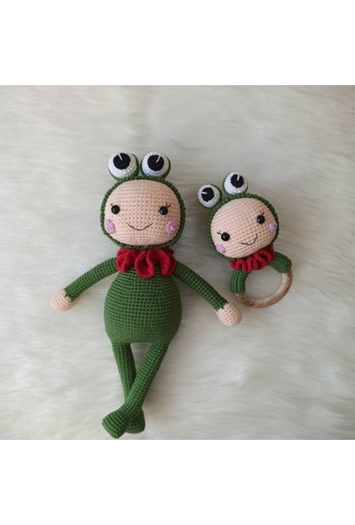 Artgurumist Kurbağa Kostümlü Çocuk Amigurumi Set