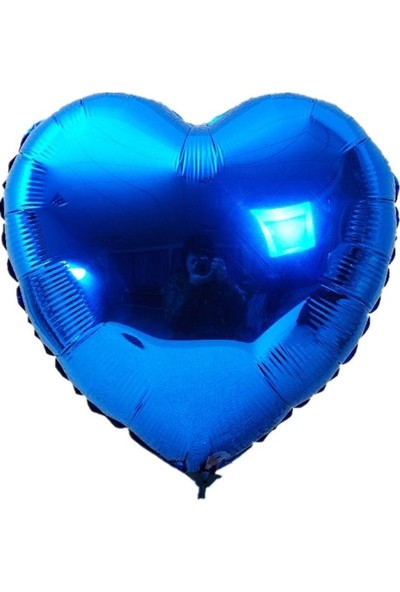 Minerva Kalp Balon Folyo Mavi 60 cm 24 Inç