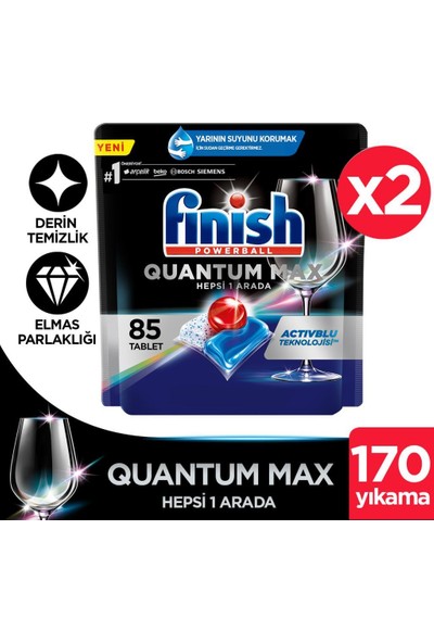 Finish Quantum Max Bulaşık Makinesi Deterjanı Tableti / Kapsülü 170(85x2) Yıkama