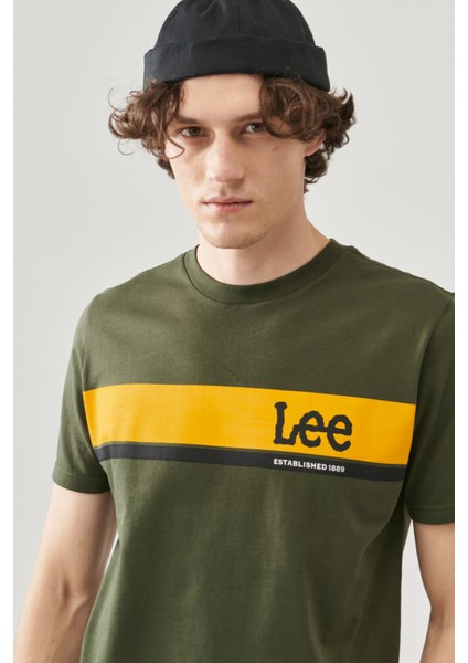 Regular Fit Normal Kesim %100 Pamuk Bisiklet Yaka Haki Tişört indirimleri