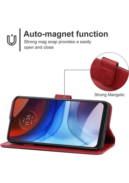Motorola Moto E7 Power 2021 Kırmızı Için Pu Telefon Kılıfı (Yurt Dışından) fırsatları