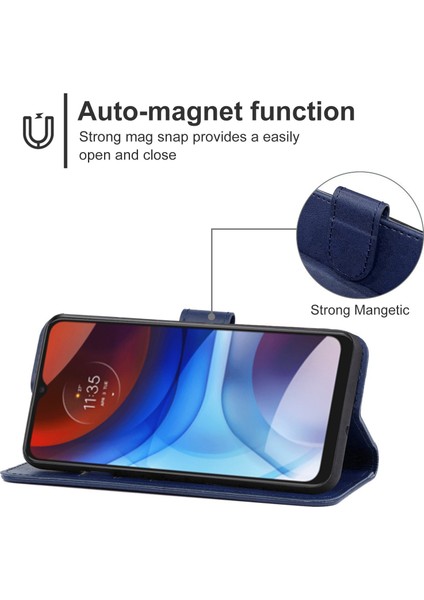 Motorola Moto E7 Power 2021 Mavi Için Pu Telefon Kasası (Yurt Dışından) fırsatları