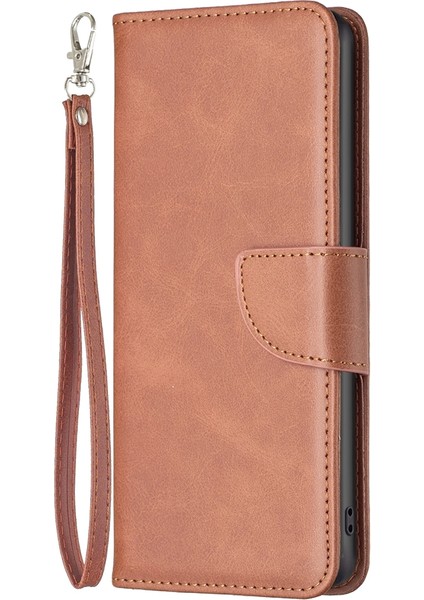 Motorola Moto G Stylus 2022 Kahverengi Için Kuzu Derisi Doku Pu Kasa (Yurt Dışından)
