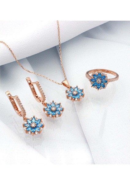 925 Ayar Gümüş Nergis Çiçeği Takı Seti