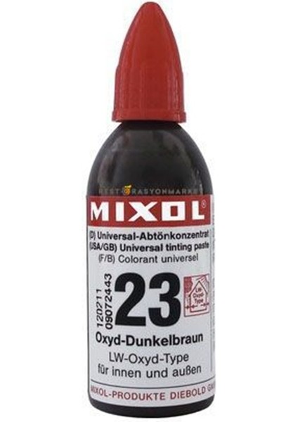 Mixol Renk Pastası 20ML Koyu Kahverengi