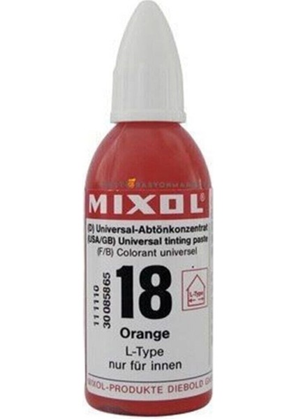 Mixol Renk Pastası 20ML Turuncu