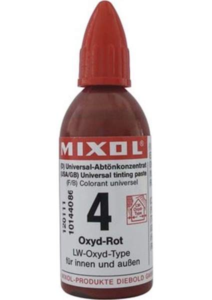 Mixol Renk Pastası 20ML Oksit Kırmızı