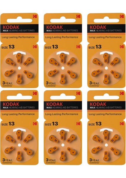 Pr 48 13 Işitme Cihaz Pili 6'lı 6 Paket Kodak PR48 Kulak Cihazı Pili 6'lı 6 Paket