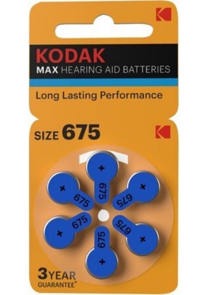 Pr 44 675 Işitme Cihaz Pili 6'lı 1 Paket Kodak PR44KULAK Cihazı Pili 6'lı 1 Paket