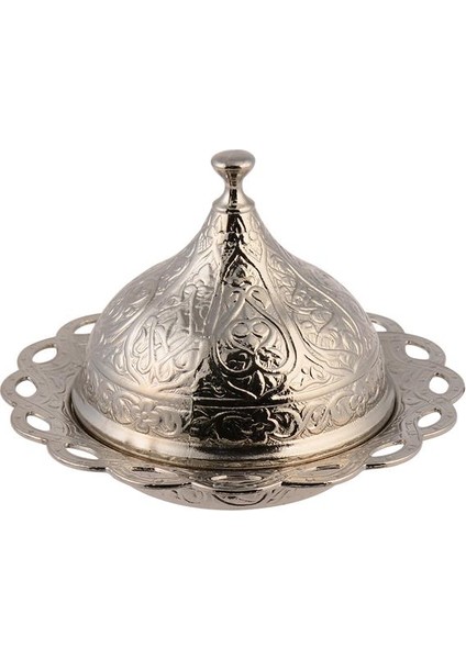 Osmanlı Metal İşlemeli Çay Seti 6 Kişilik