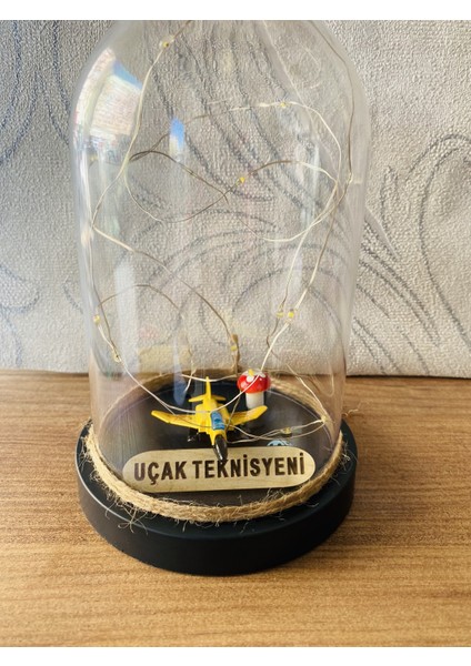 Myk Uçak Teknisyeni Ledli Fanus Hediye