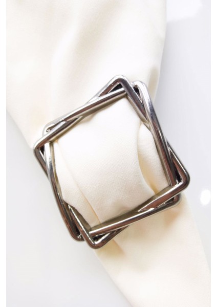 6 Adet Silver Square Metal Peçete Halkası fiyatları
