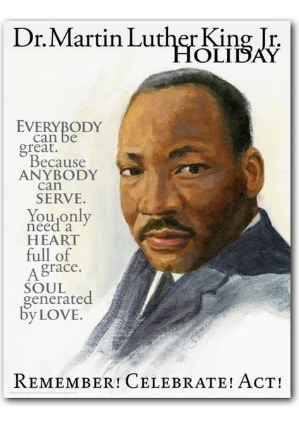 Cakatablo Ahşap Tablo Martin Luther King ve Özlü Sözler (25X35 cm Boyut)