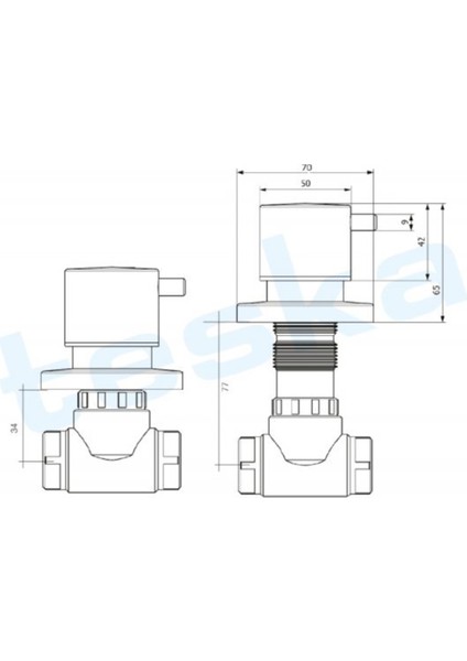 Ankastre Stop Vana Mega Lüks 25 mm (3/4) TK014