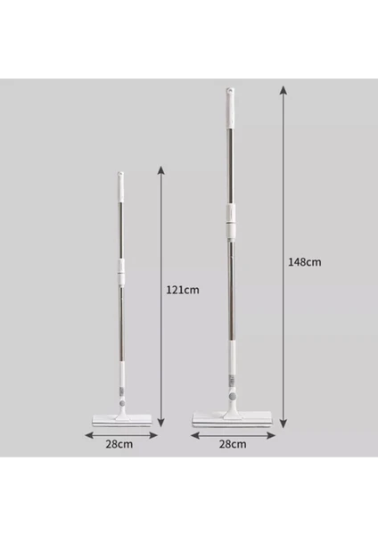 Yedek Bezli Cam Silme Aparatı Bükülebilir Teleskopik Camsil