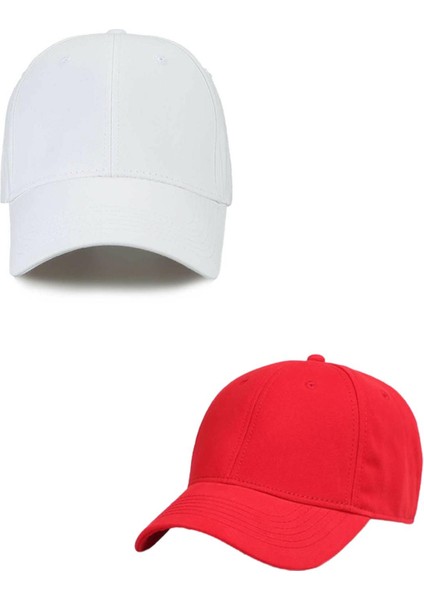 Unisex Ayarlanabilir Spor Basic Kep Şapka 2'li Set