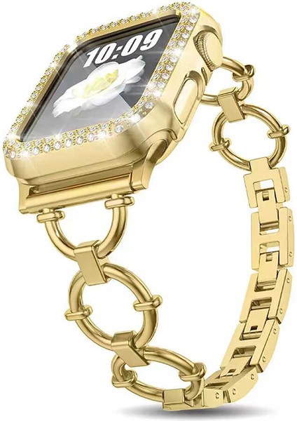 Apple Watch 40MM Kordon Halka Tasarım Parlak Şık Görünüm Ayarlanır Metal Saat Kordon