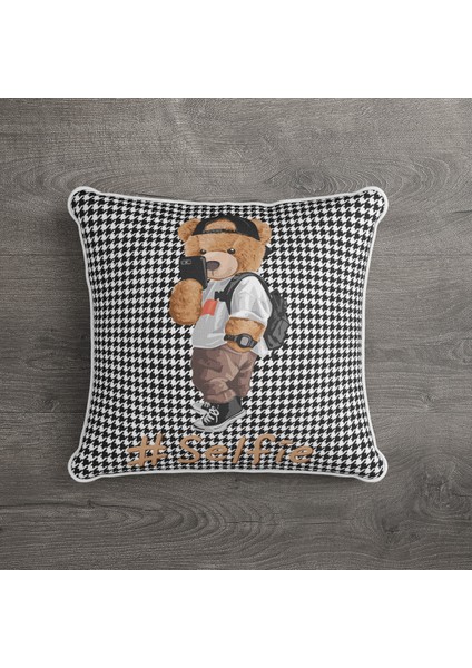 Ithal Kadife Kumaş Teddy Bear Ayıcık Kırlent Kılıfı