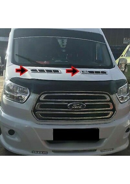 Ford Transit 2014 Sonrası Uyumlu Krom Kaput Üstü Havalandırma 2 Parça P.çelik