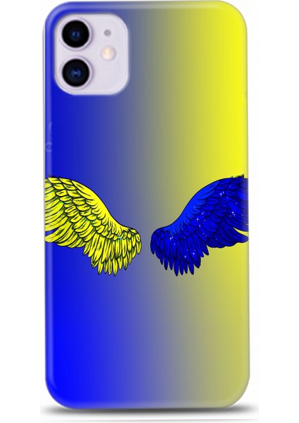 Iphone 11 Sarı-Lacivert Tasarım Kılıfı-5