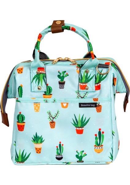 Askılı Termal Yemek Çantası Kaktüs Desenli fiyatları