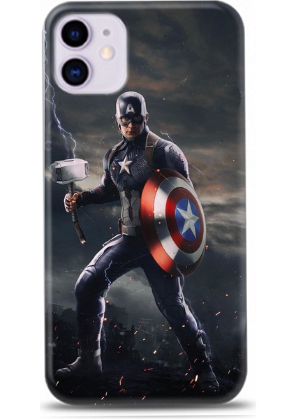 Iphone 11 Captain America Tasarım Kılıfı-3