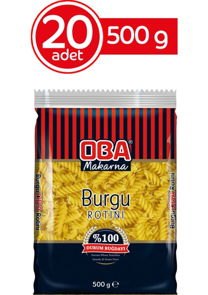 Burgu Makarna 500 gr (20'li Paket)