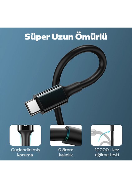 USB Type-C Pd3.1 100W(20V-5A) Hızlı Veri Şarj Kablosu 1metre