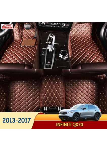 Infiniti QX70 2013-2016 Uyumlu 5d Havuzlu Suni Deri Oto Paspas