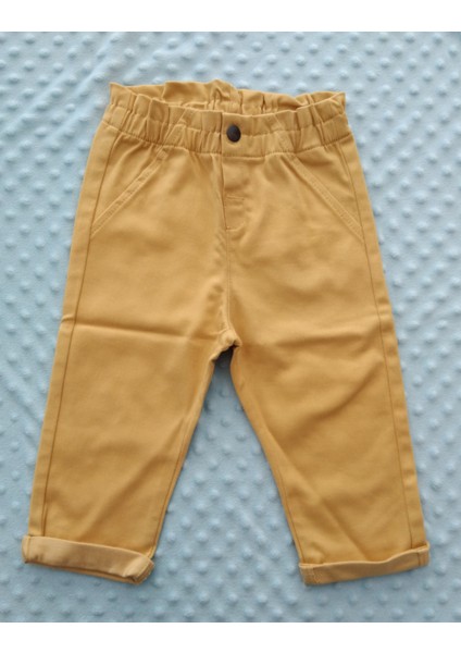 Kız Bebek Dokuma Pantolon 6-36 Ay Sarı