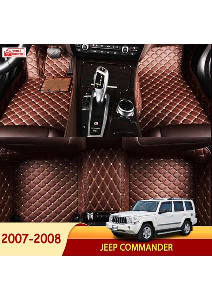 Jeep Commander 2007-2008 Uyumlu 5d Havuzlu Suni Deri Oto Paspas