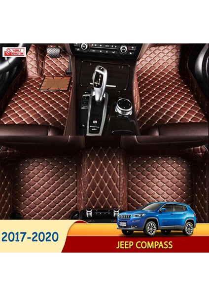 Jeep Compass 2017-2020 Uyumlu 5d Havuzlu Suni Deri Oto Paspas