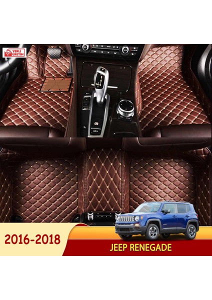 Jeep Renegade 2016-2018 Uyumlu 5d Havuzlu Suni Deri Oto Paspas