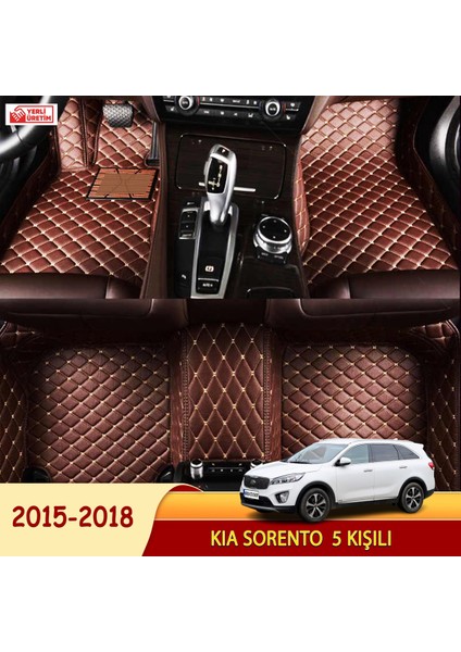 Kia Sorento 2015-2018  5 Kişili Uyumlu 5d Havuzlu Suni Deri Oto Paspas