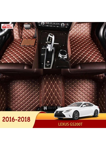 Lexus GS200T 2016-2018 Uyumlu 5d Havuzlu Suni Deri Oto Paspas