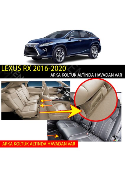 Lexus Rx 2016-2020 Uyumlu 5d Havuzlu Suni Deri Oto Paspas