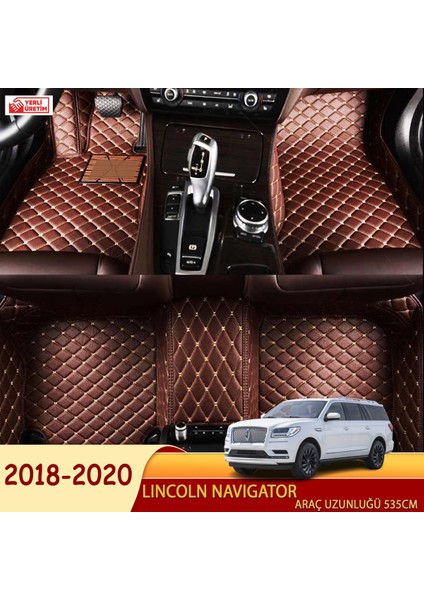 Lincoln Navigator 2018-2020 7kişili Uyumlu 5d Havuzlu Suni Deri Oto Paspas