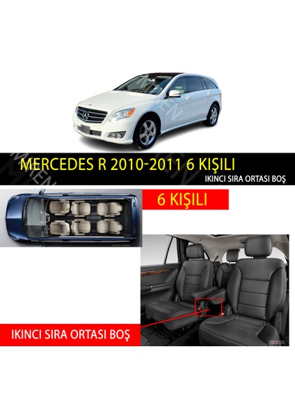 Mercedes R 2010-2011 6 kişili Uyumlu 5d Havuzlu Suni Deri OTO PASPAS