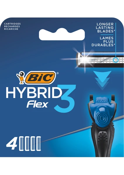 Flex 3 Hybrid Yedek Tıraş Bıçağı Kartuşu 4'lü (3 Bıçak)