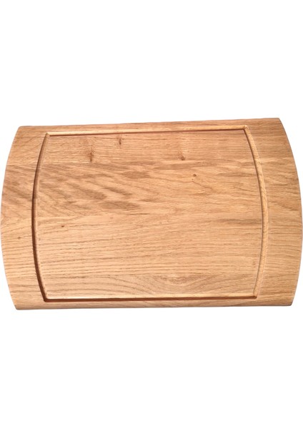Meşe Oval Sunum Steak Doğrama Kesme Tahtası Ideal