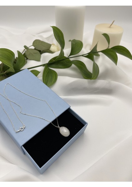 Ansar Jewellery Ay Taşlı Gümüş Kolye